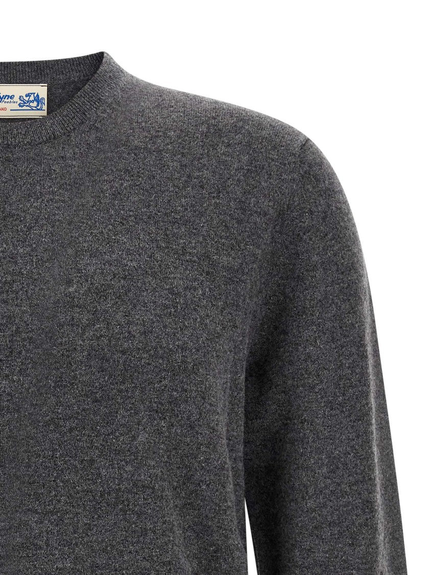 Ballantyne Ribbed Hem Cashmere Sweater With Long Cuffed Sleeves