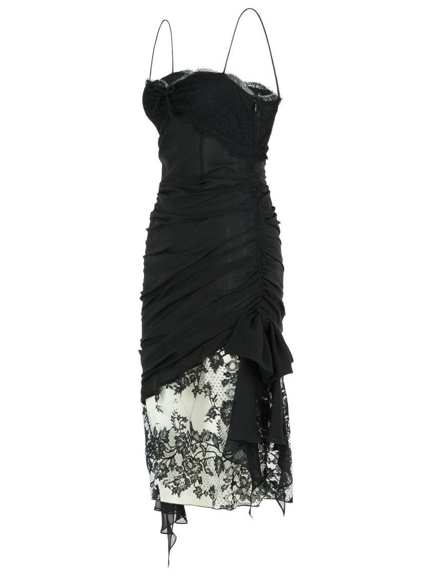 Alessandra Rich Black Silk Mini Dress