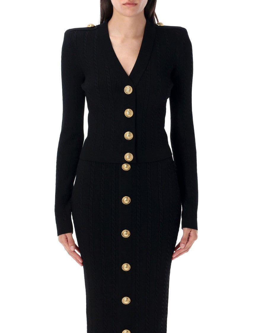 Balmain V Neck Buttoned Cardigan