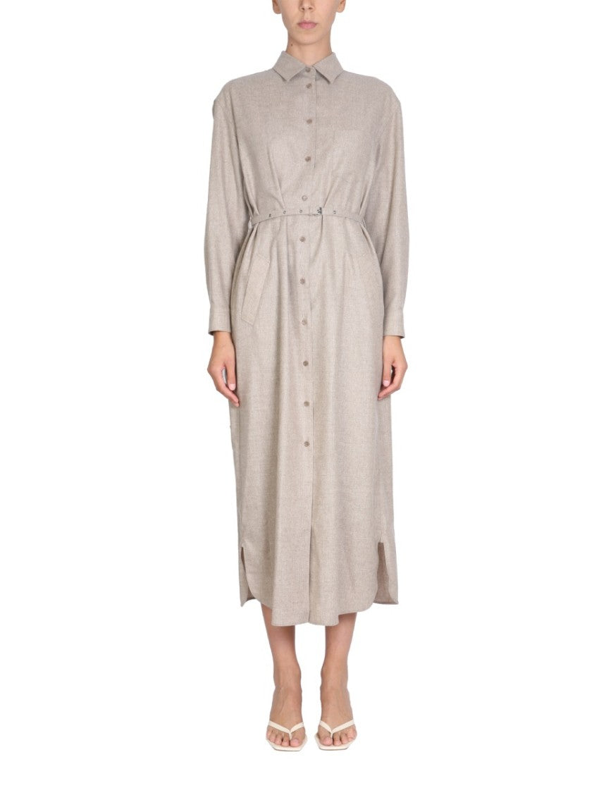 Aspesi Classic Collar Midi Shirt Dress