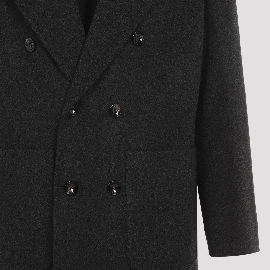 Kiton Tib Dark Grey Virgin Wool Coat