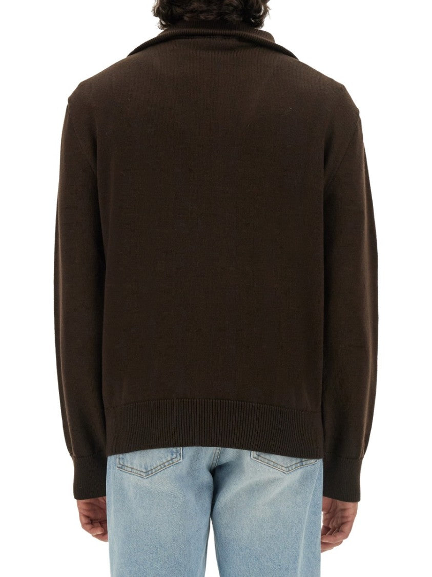 Courrèges Knitted Polo With Zip-Up Collar
