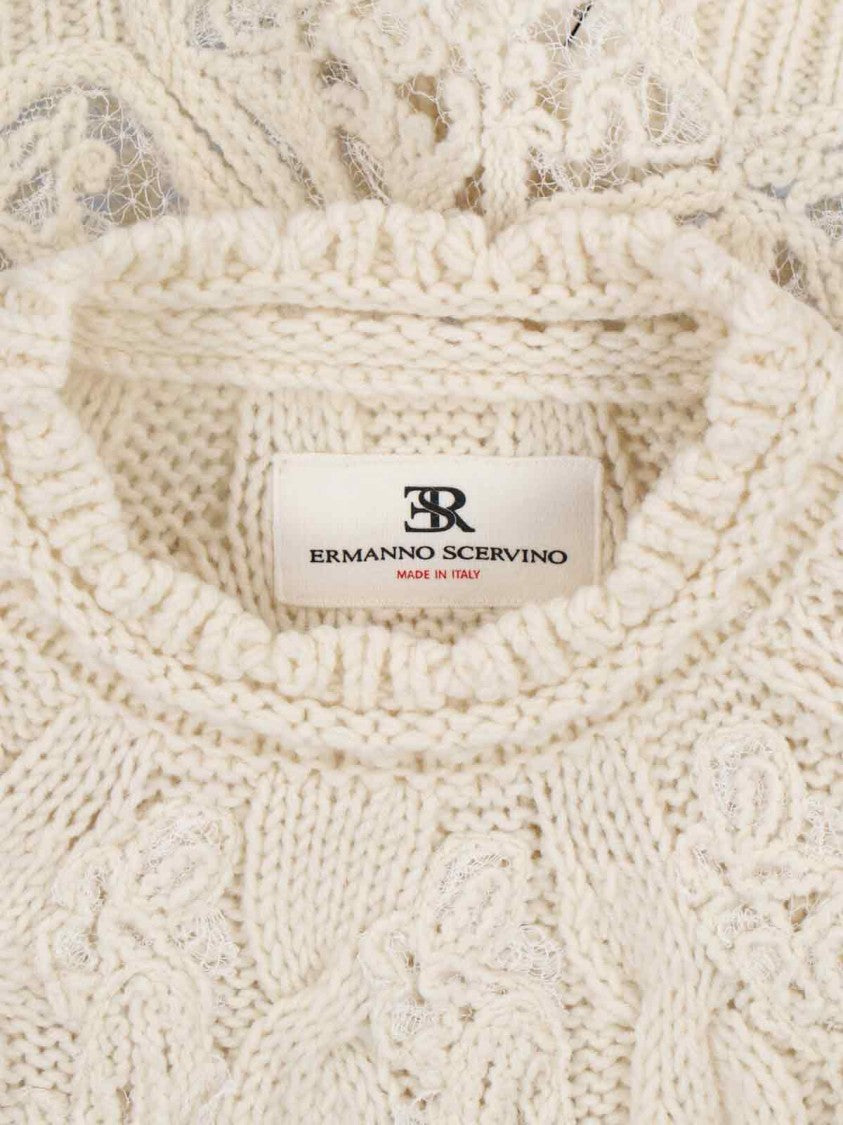 Ermanno Scervino Cable Knit Sweater – Cream