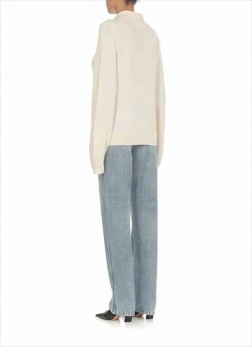 Khaite High-Waisted Light Blue Denim Pants With Vintage Appeal
