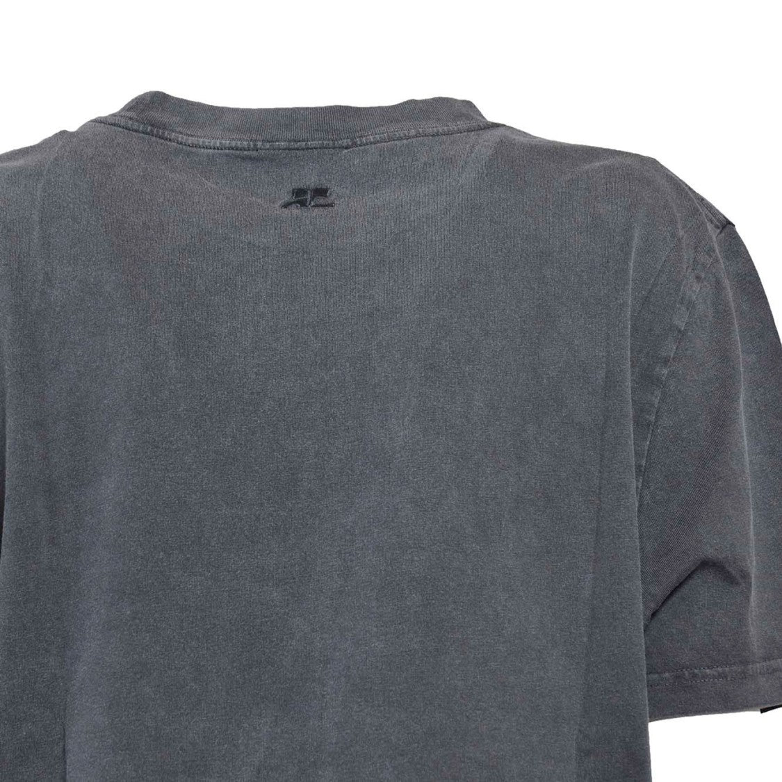 Courrèges Stonewashed Cotton Ac T-Shirt Gray