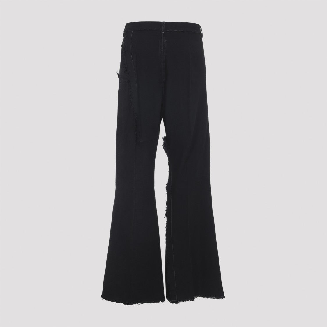 Rick Owens Flared Trousers With Raw Edges