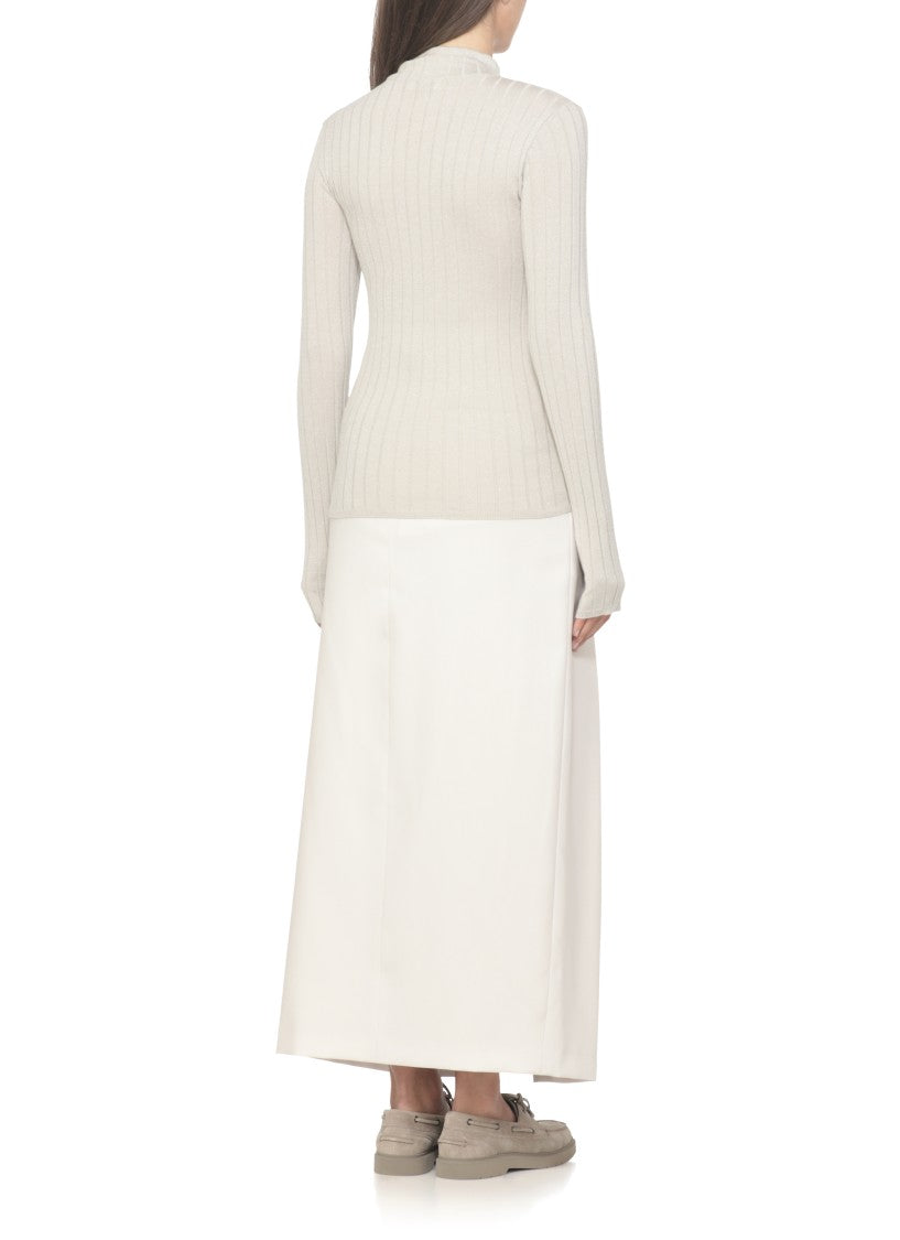 Brunello Cucinelli Grey Cashmere Blend Sweater