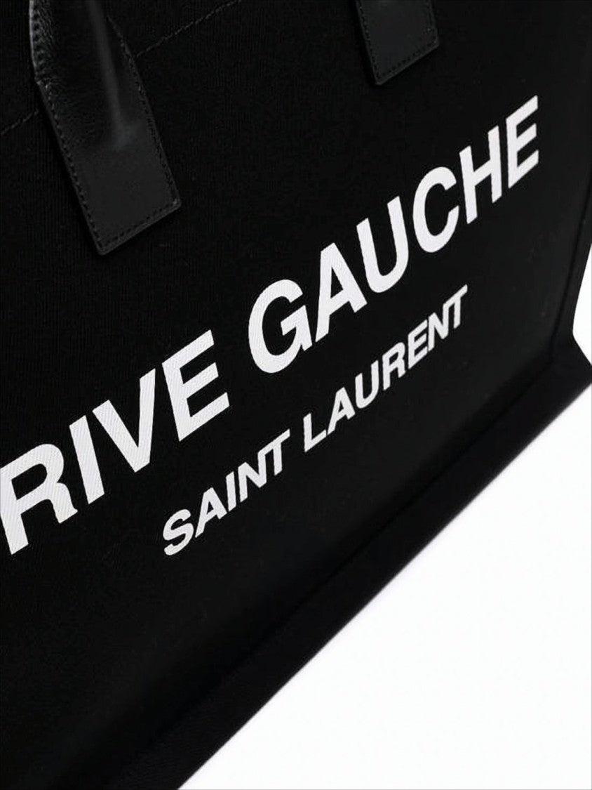 Saint Laurent Large Rectangular Tote Bag With Rounded Handles