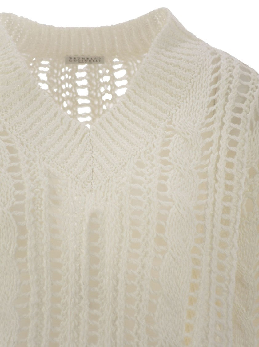 Brunello Cucinelli Cable & Mesh Jute And Cotton Jersey