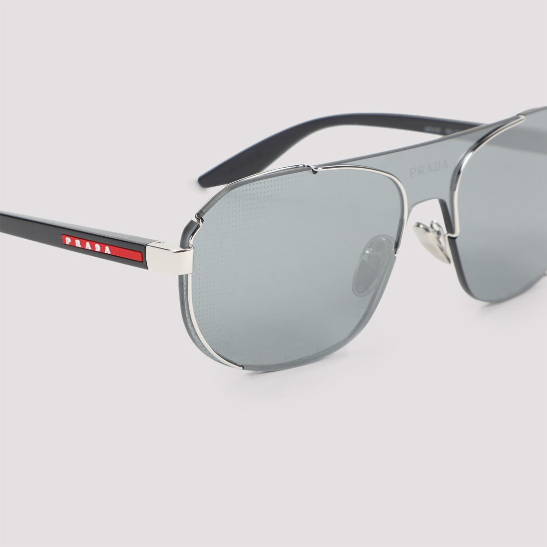 Prada Linea Rossa Black Acetate And Metal Sunglasses