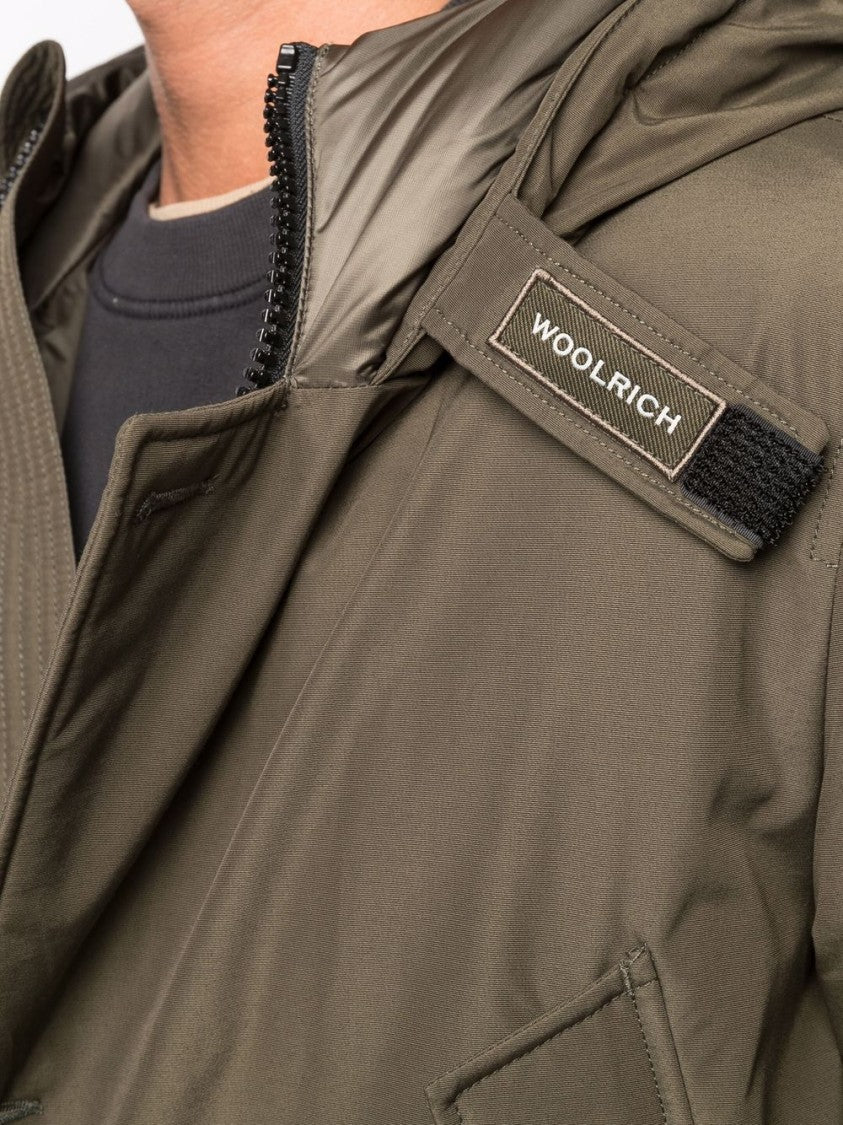 Woolrich Deep Green Cotton-Blend Padded Parka