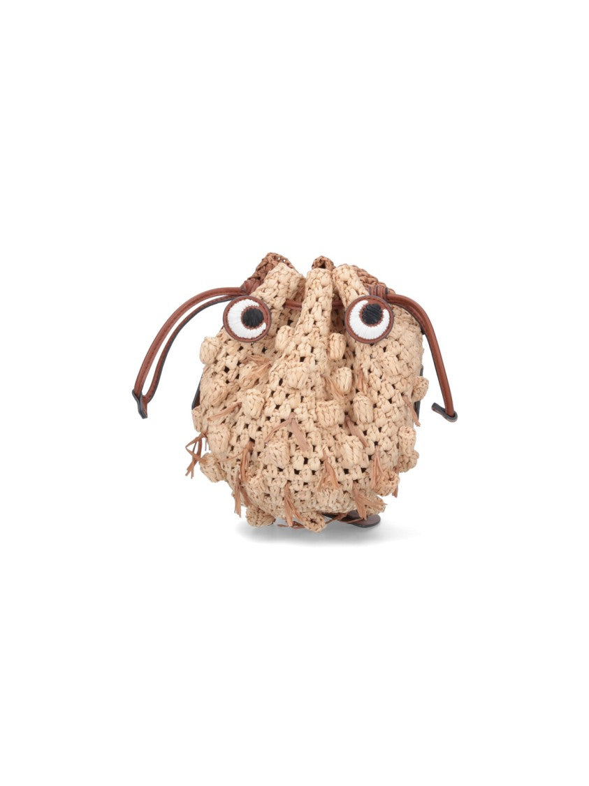 Anya Hindmarch Mini "Eyes" Crossbody Bag – Beige