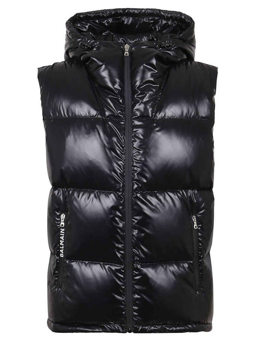 Balmain Hooded Nylon Down Vest