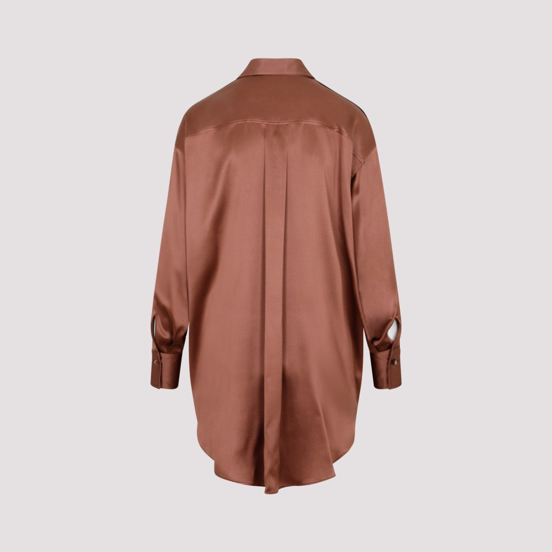 Brunello Cucinelli Brown Silk Shirt