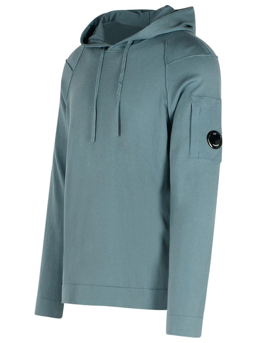 C.P. Company Lens' Light Blue Cotton Sweatshirt