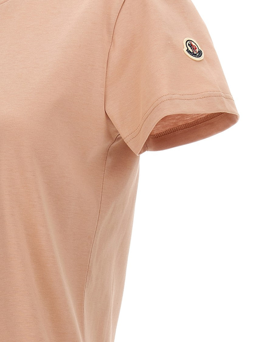 Moncler Cotton Jersey T-Shirt With Felt Logo Patch