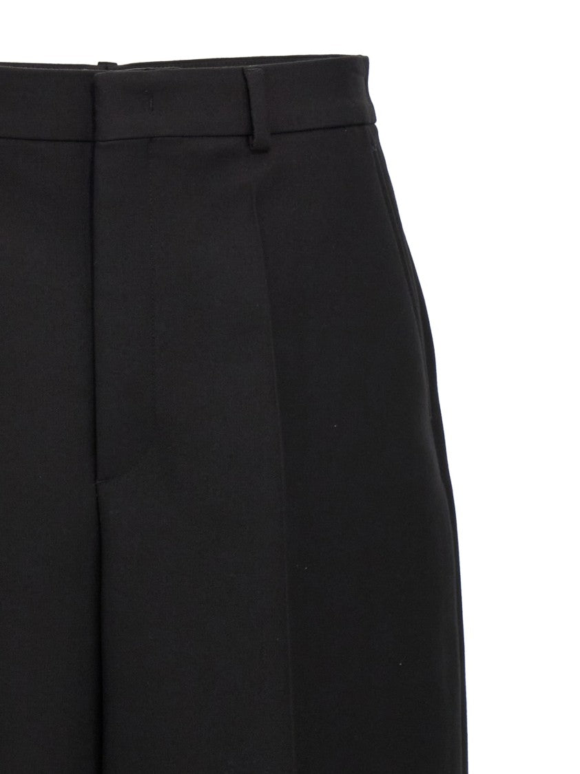 Valentino Garavani Double Compact Drill Wool And Silk Trousers