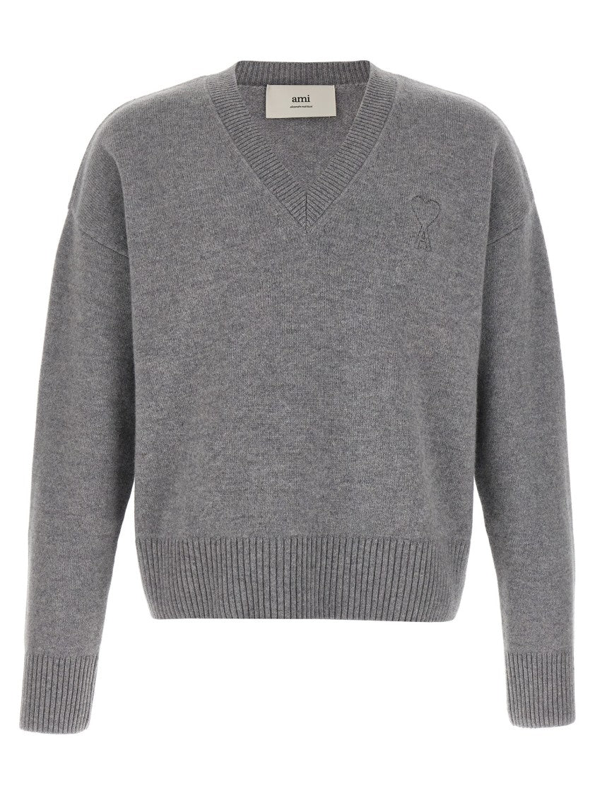 Ami Puff Logo Patch Sweater