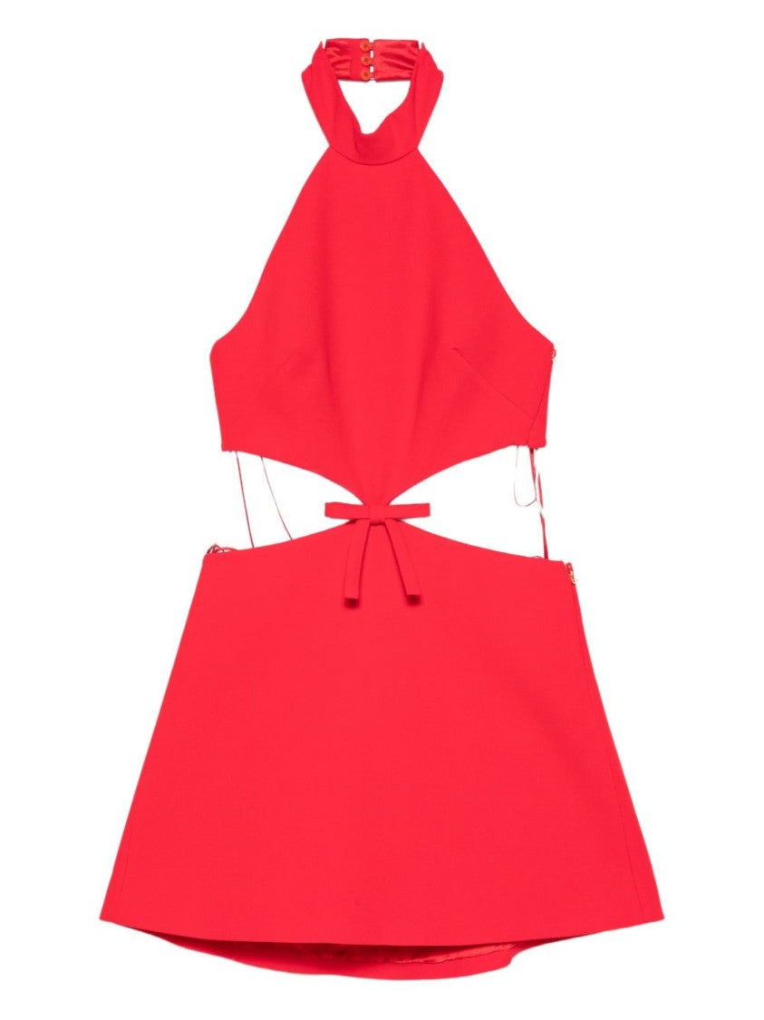 Casablanca Halter Neck Red Dress With Fitted Bodice