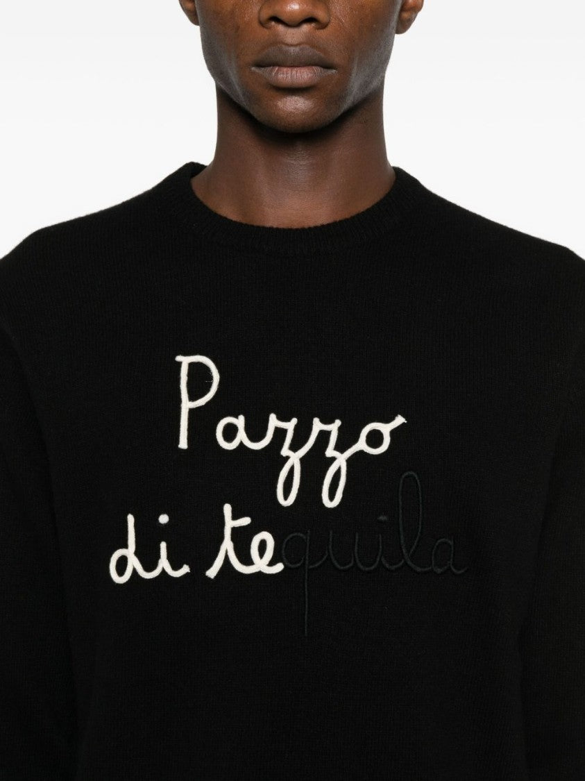 Mc2 Saint Barth Wool-Cashmere Blend Sweatshirt With Embroidered Design