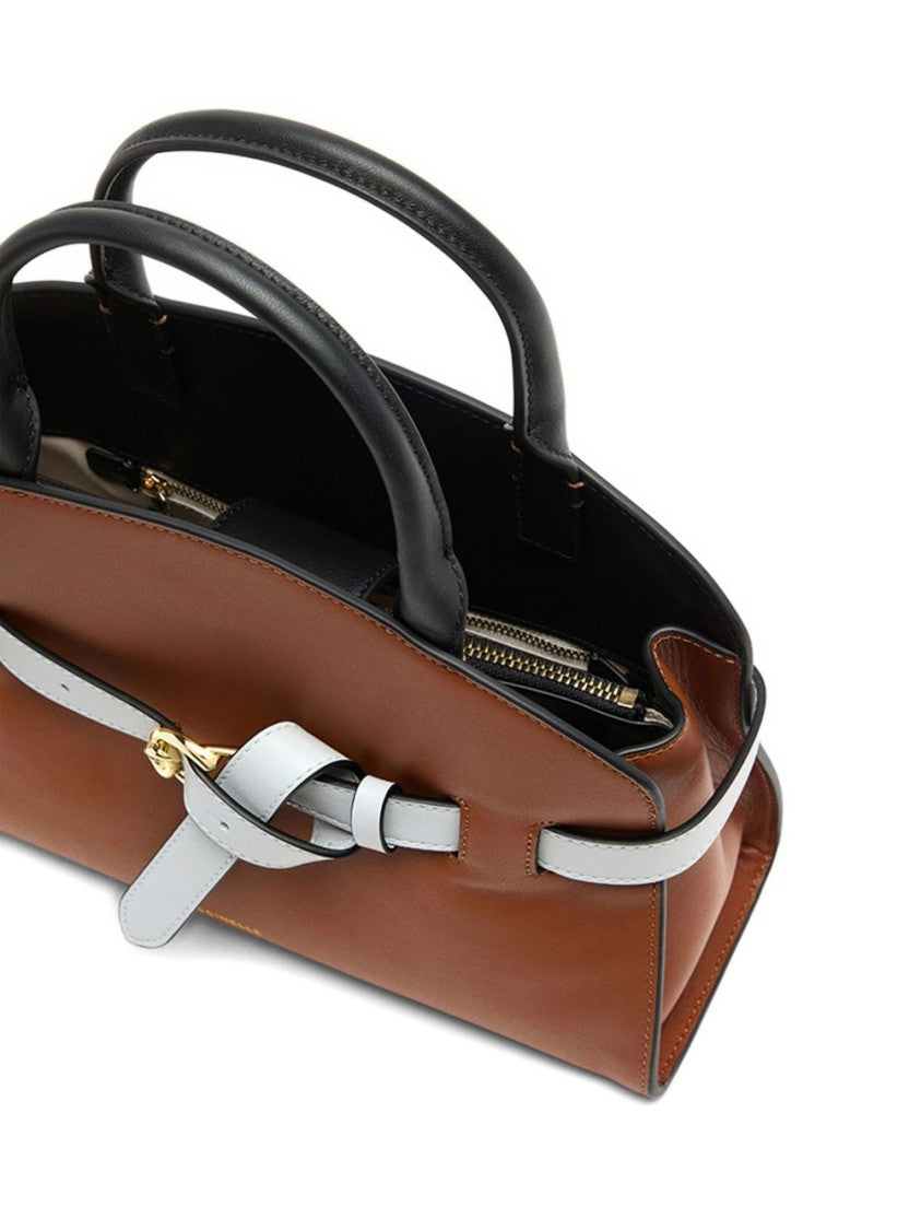 Coccinelle Structured Brown Handbag With Black Accents