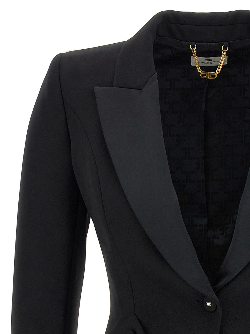 Elisabetta Franchi Lightweight Single-Breasted Tuxedo Blazer