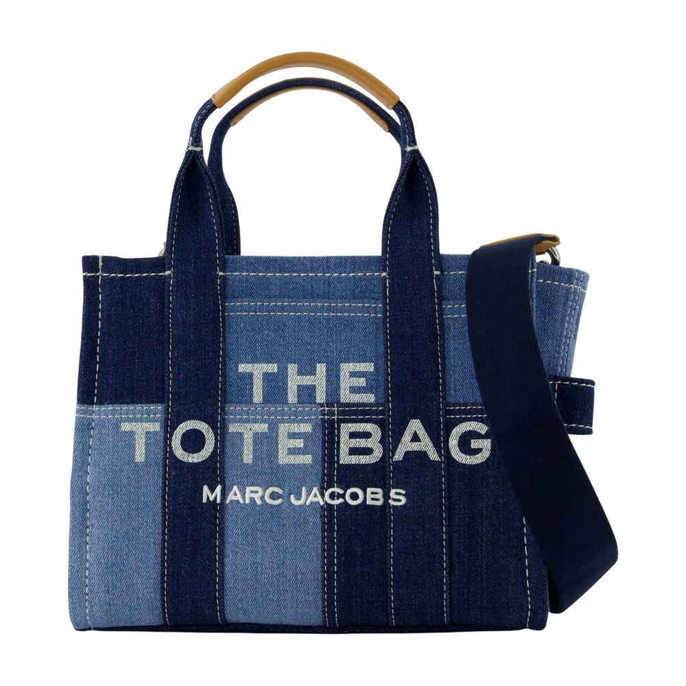 Marc Jacobs Mini Traveler Tote In Blue Denim Cotton