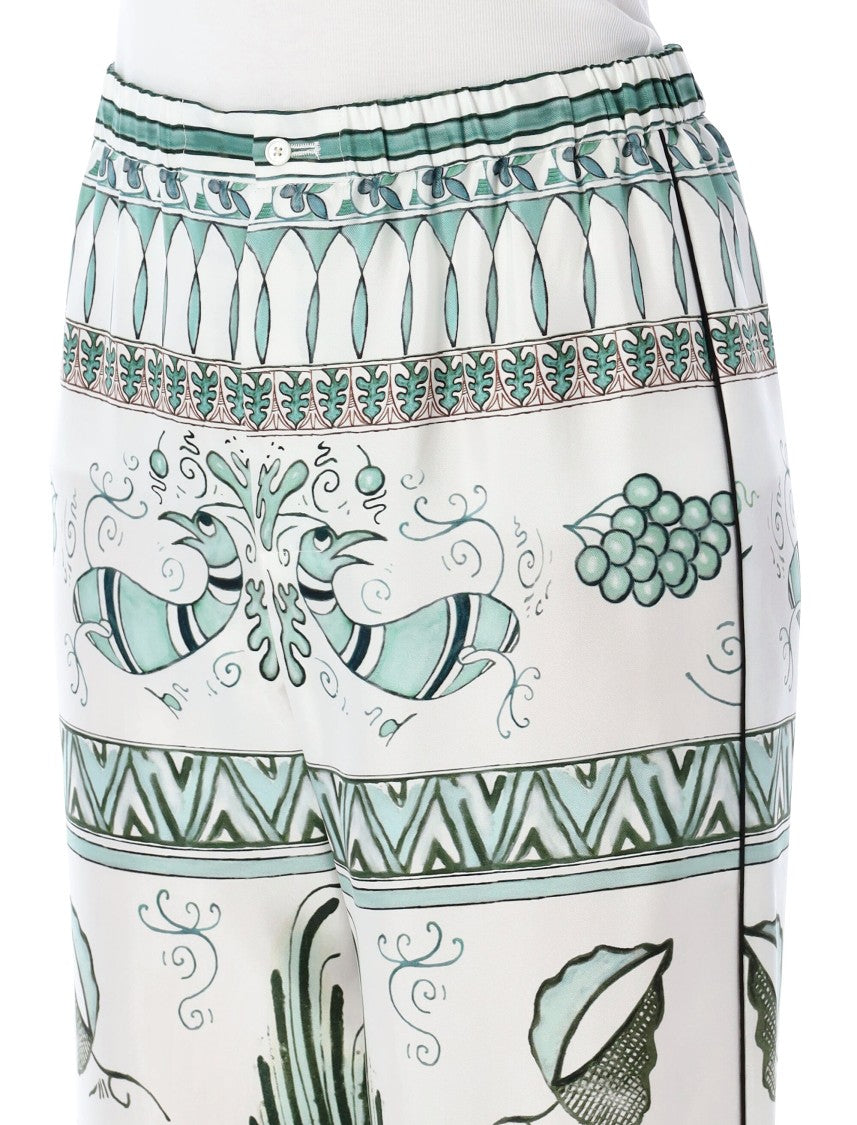 Fabiana Filippi Wide-Leg Pants With Intricate Artistic Print