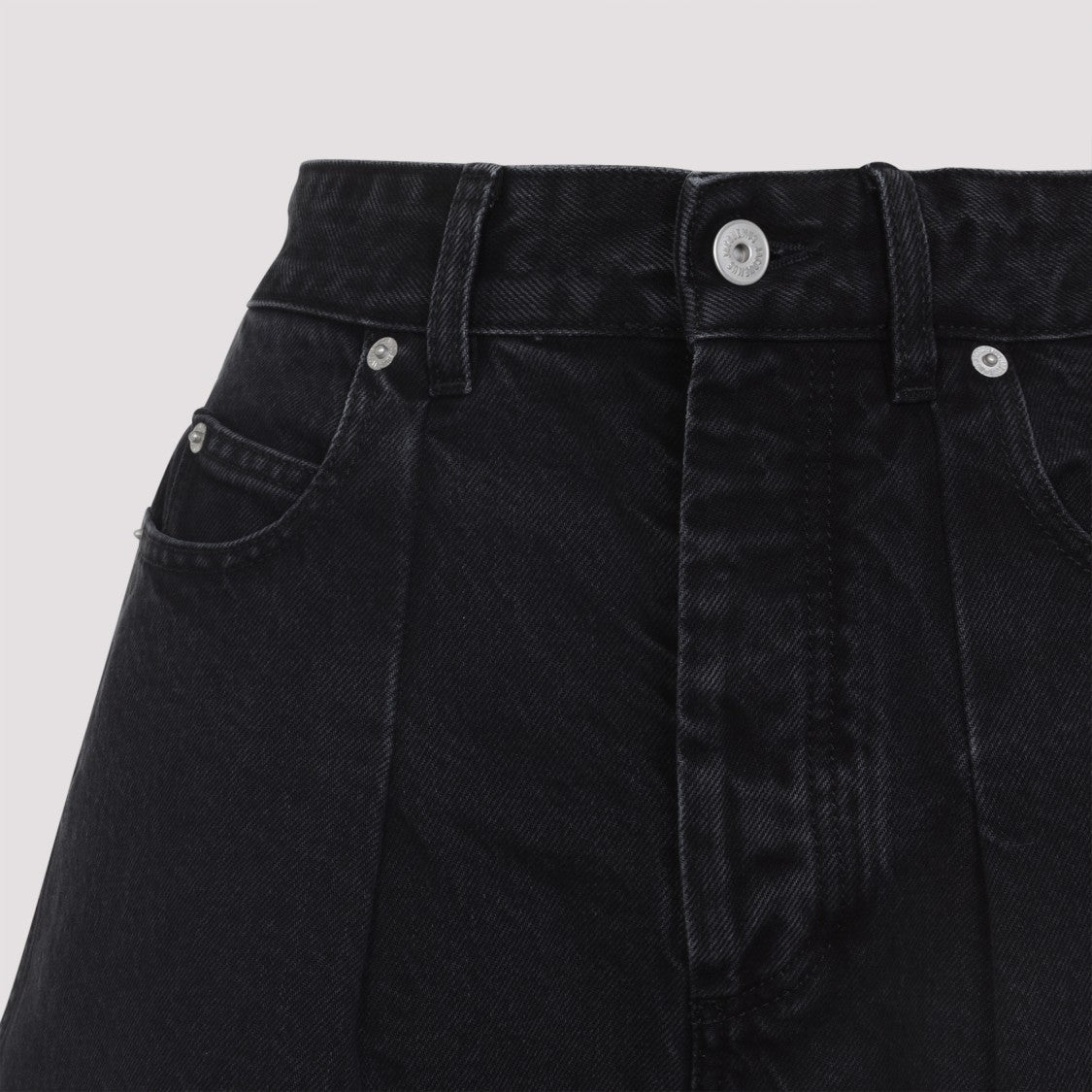 Jacquemus High-Waisted Wide-Leg Jeans In Solid Black Denim