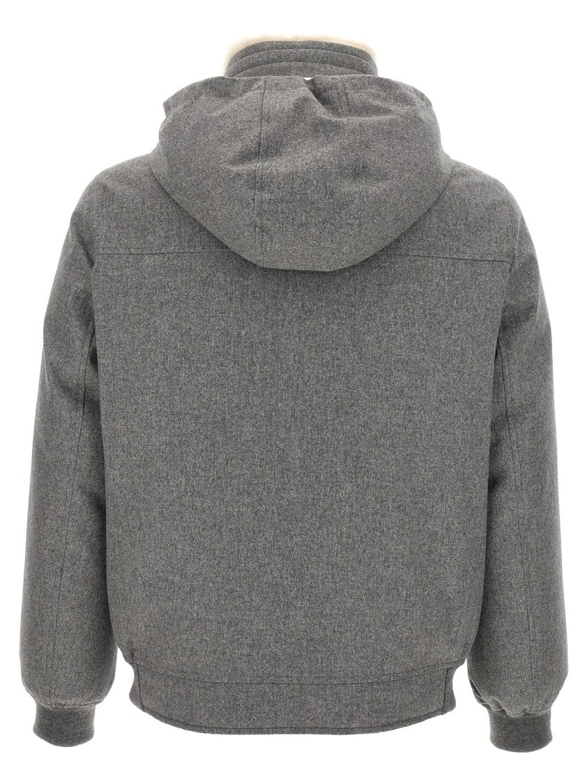 Brunello Cucinelli Sherling Neck Bomber Jacket