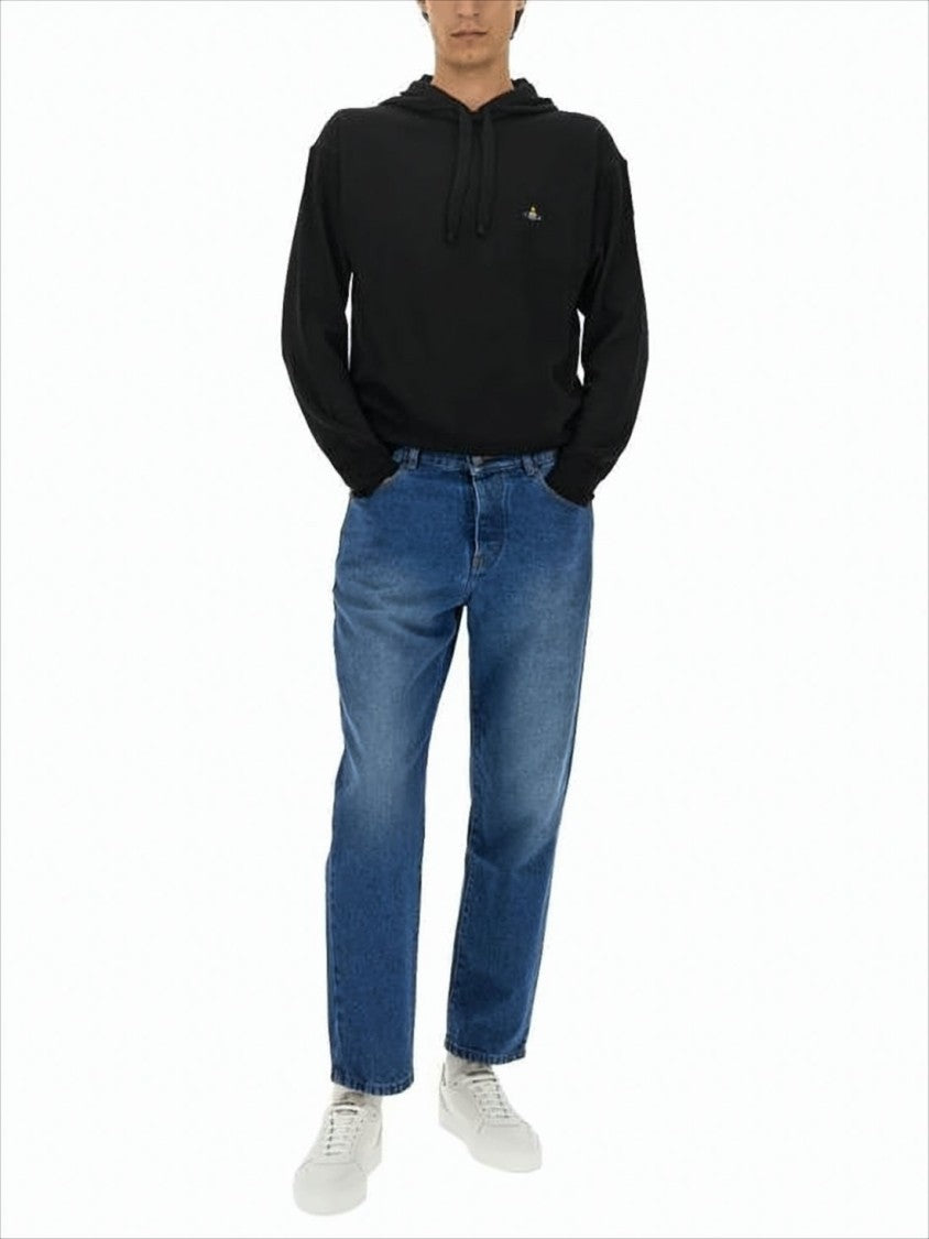 Vivienne Westwood Relaxed-Fit Black Wool Hoodie With Drawstring Hood