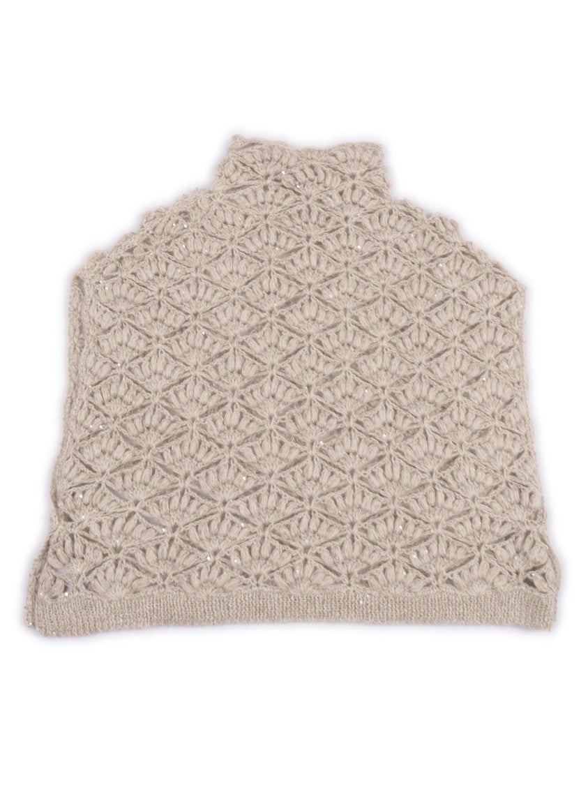 Antonelli Intricate Openwork Sleeveless Knitted Top