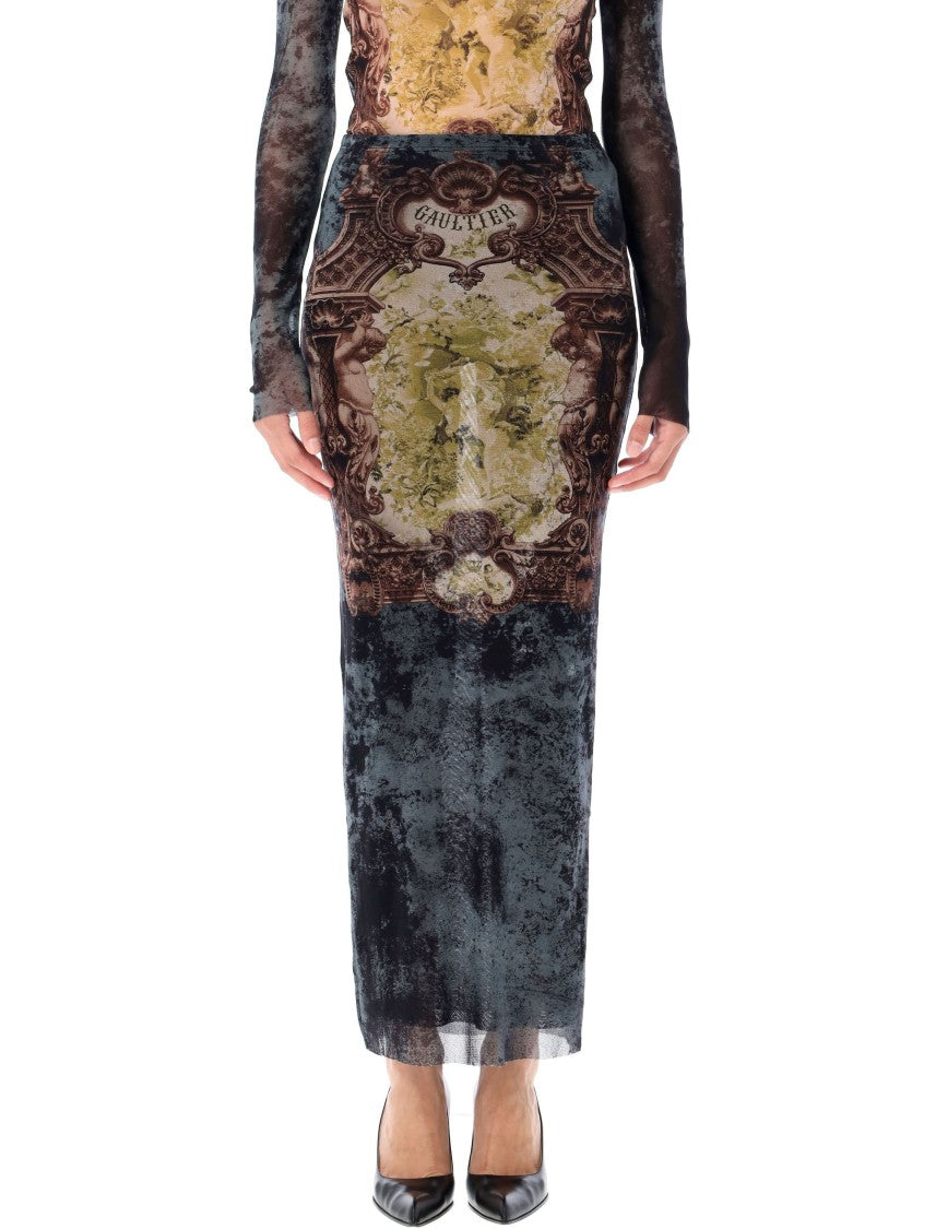 Jean Paul Gaultier Medallion Mesh Midi Skirt