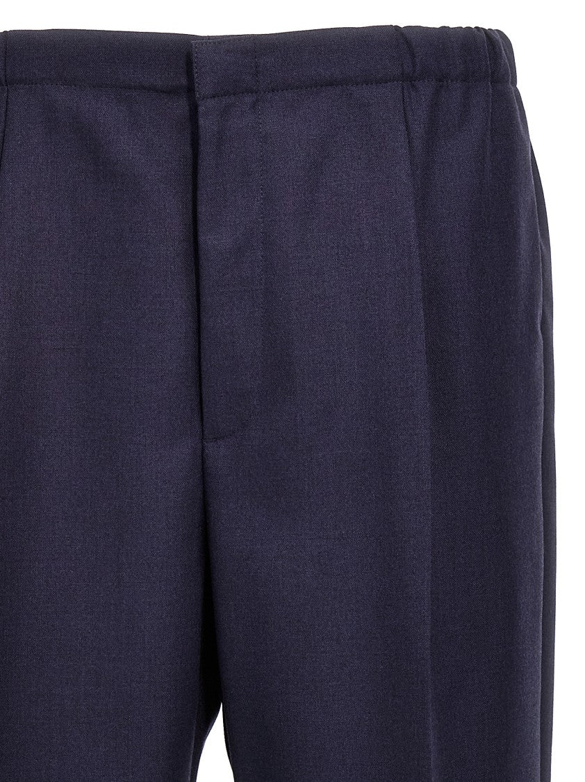 Fendi Black Wool Trousers With Elastic Waistband