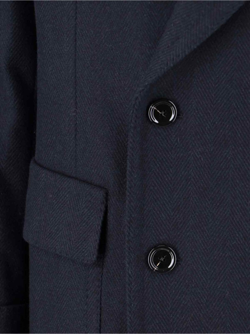 Lardini Double-Breasted Coat – Navy