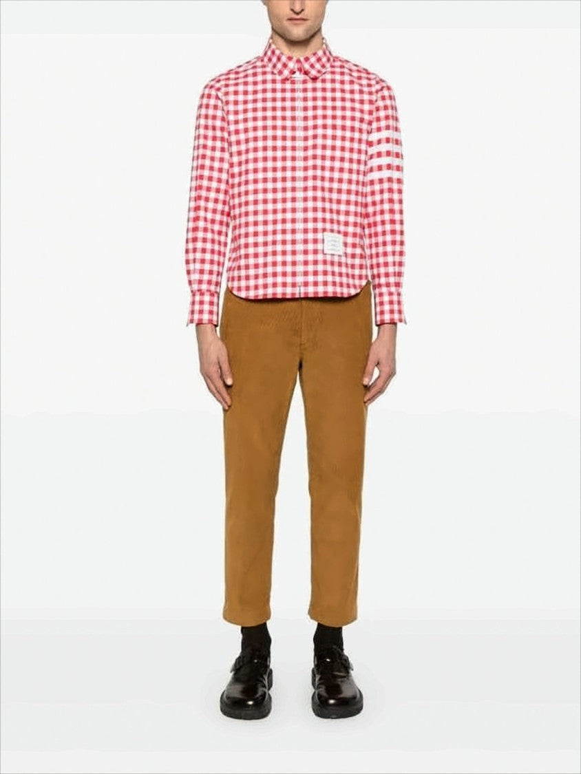 Thom Browne Gingham Check Long-Sleeve Cotton Shirt