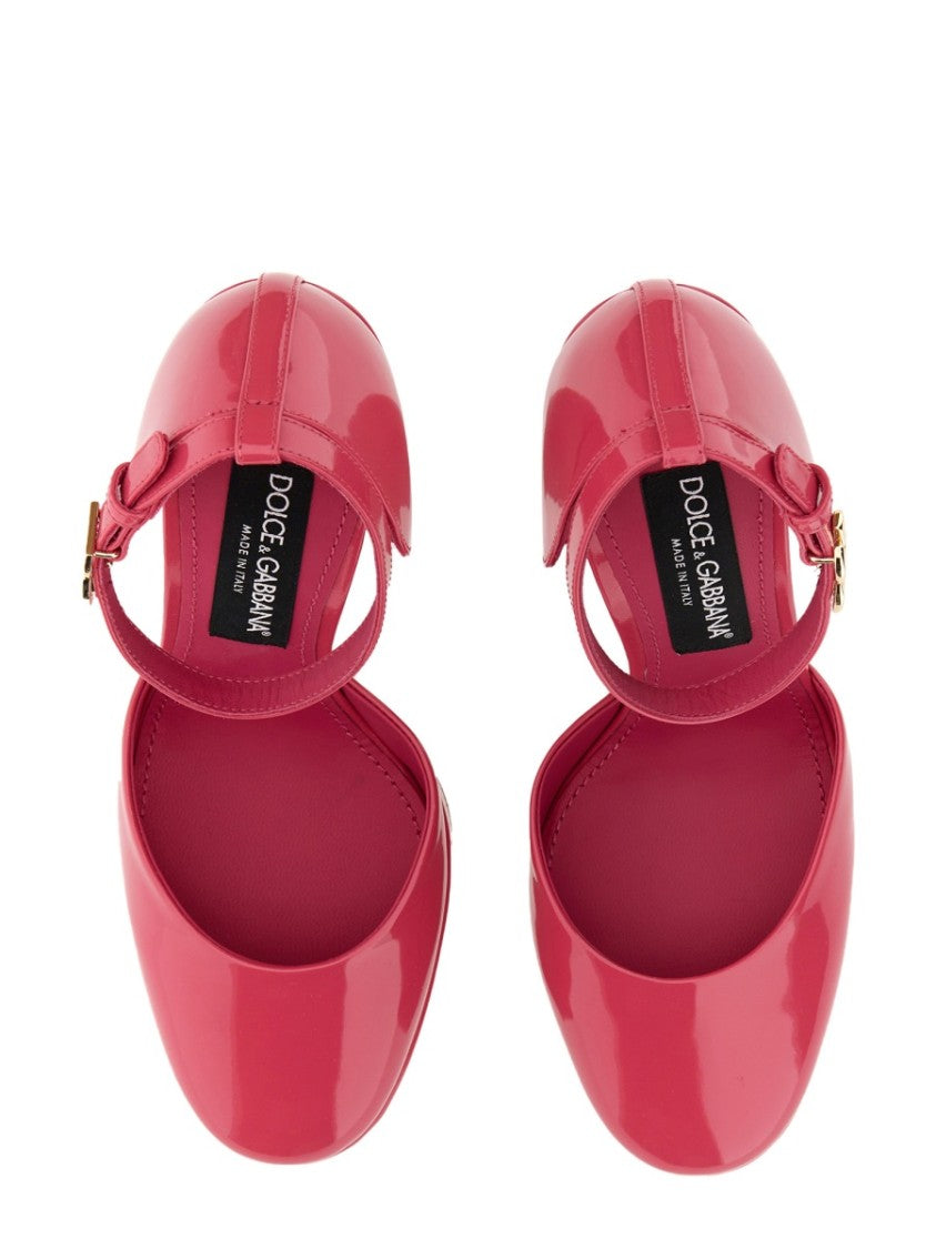 Dolce & Gabbana Glossy Leather Platform Pumps