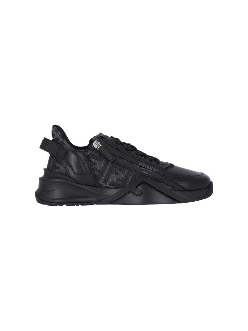 Fendi "Flow" Low-Top Sneakers – Black