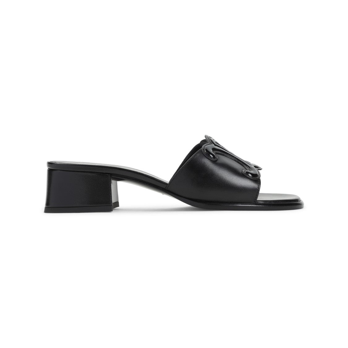 Celine Black Leather Triomphe 40 Mule