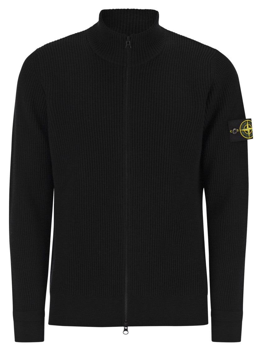 Stone Island Rws Wool Zip-Up Sweater