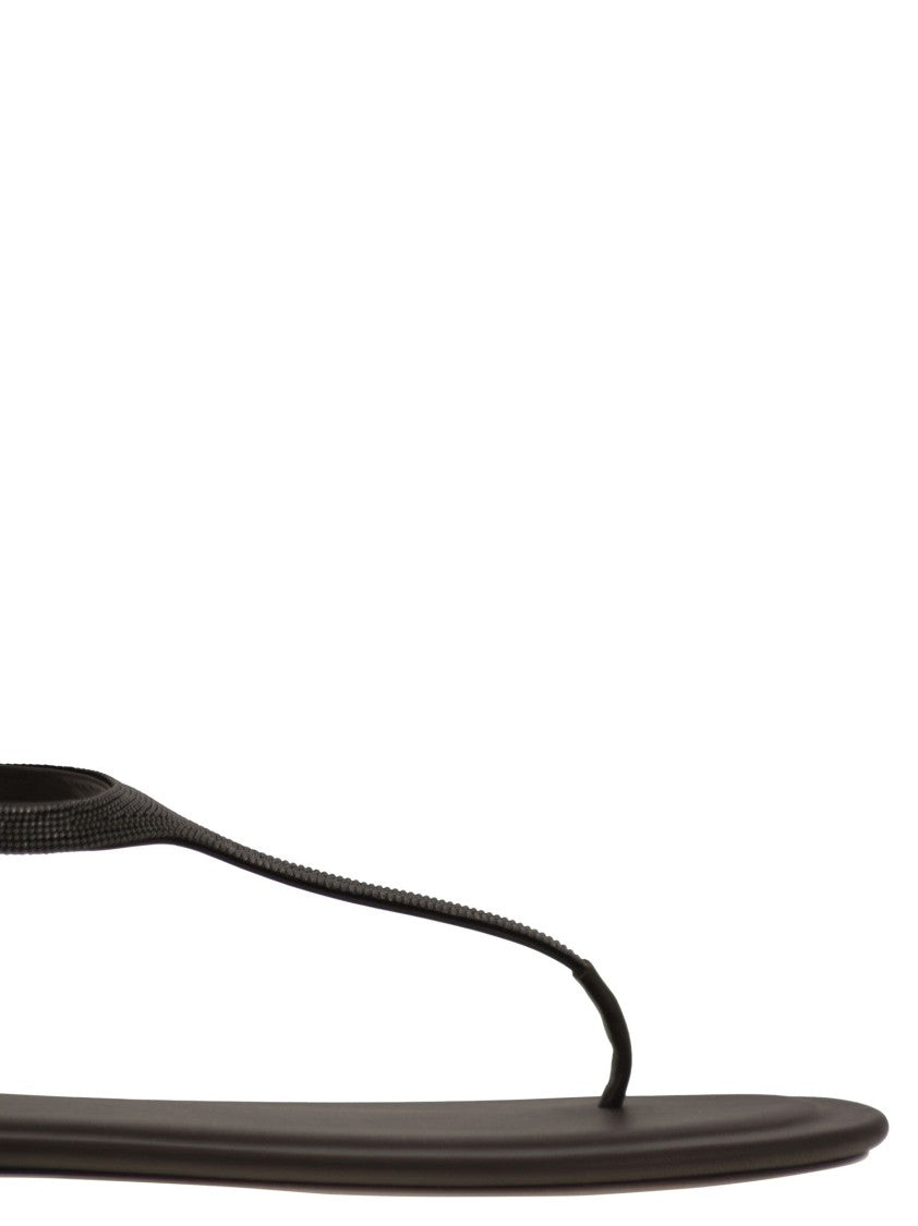 Brunello Cucinelli Nappa Leather Sandals With Precious Strap