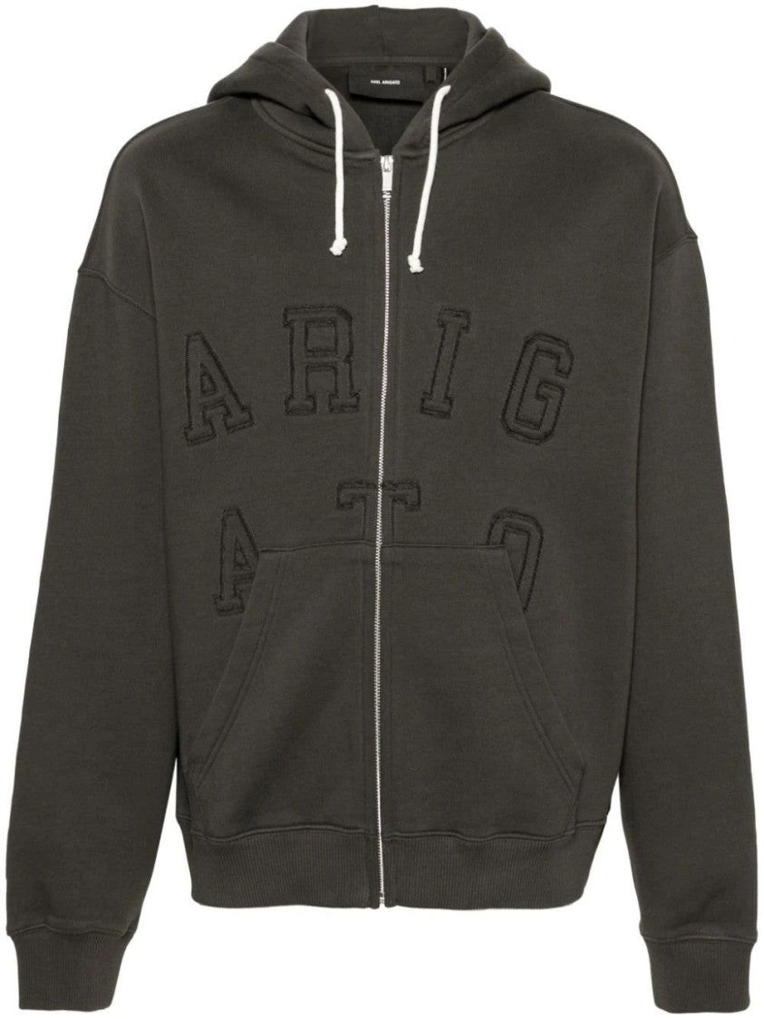 Axel Arigato Black Zip-Up Hoodie With Spacious Hood