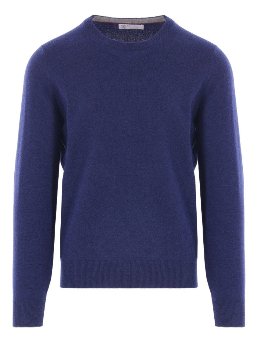 Brunello Cucinelli Crew Neck Cashmere Sweater With Ribbed Edges