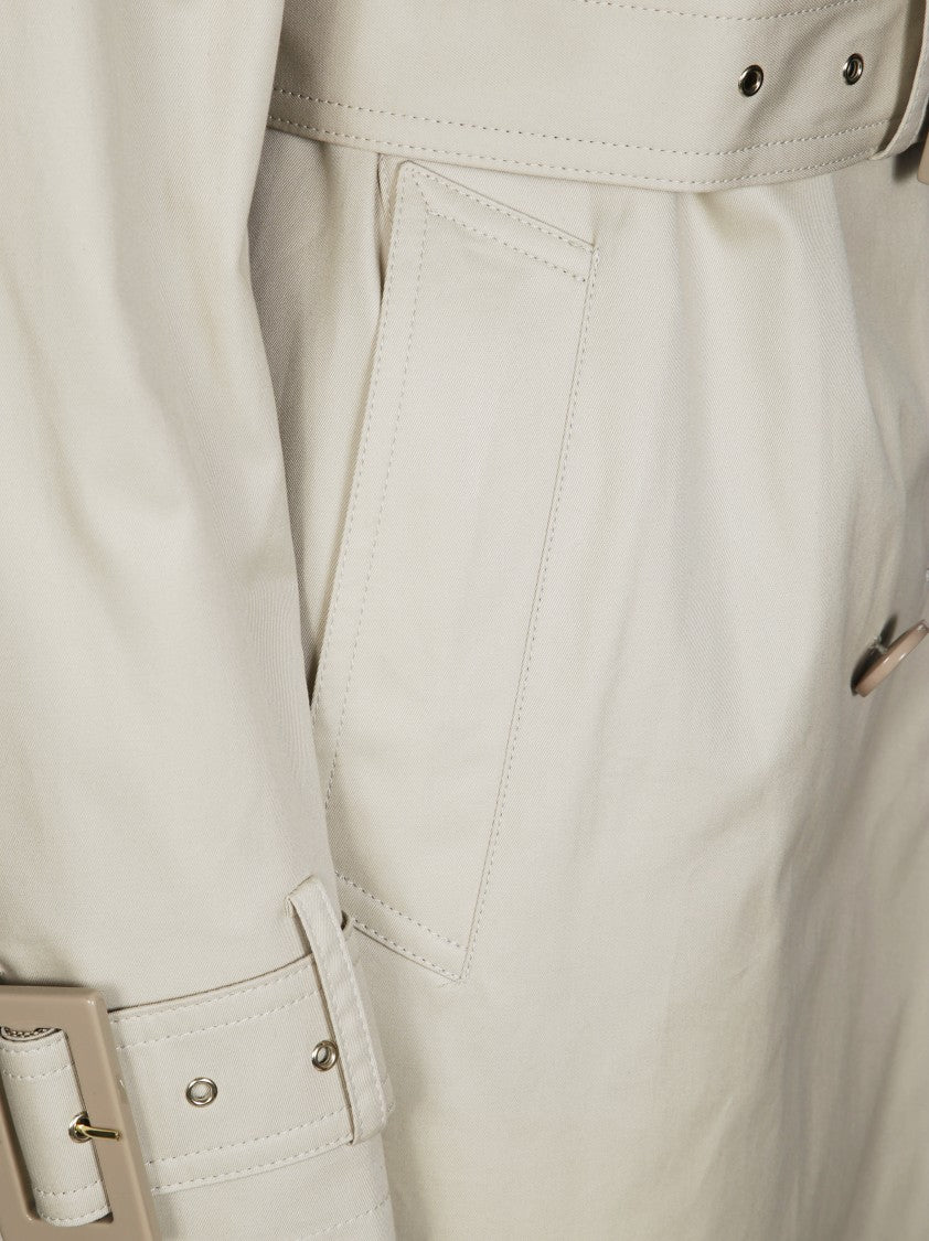 Herno Double-Breasted Classic Trench Coat With Belted Waist And Structured Collar