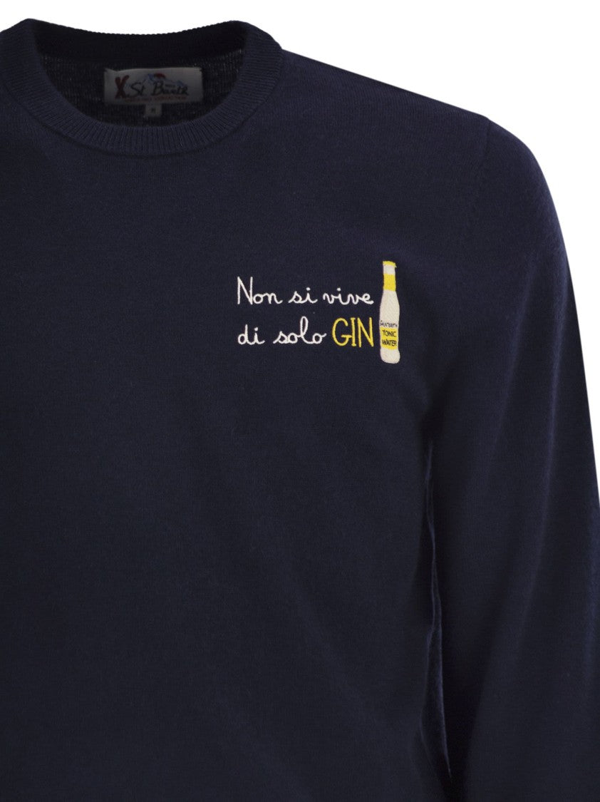 Mc2 Saint Barth Crew Neck Jumper With Chest Embroidery