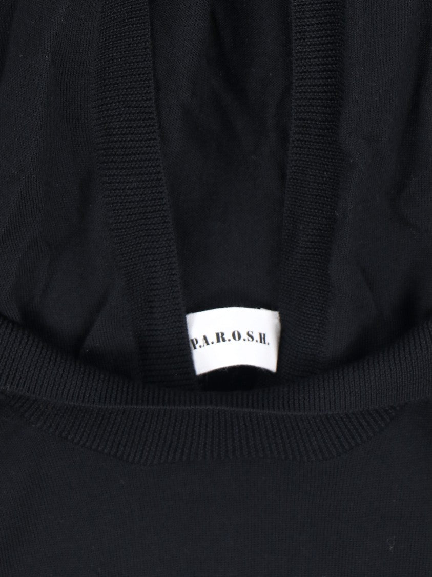 Parosh Relaxed Fit Black Sweater