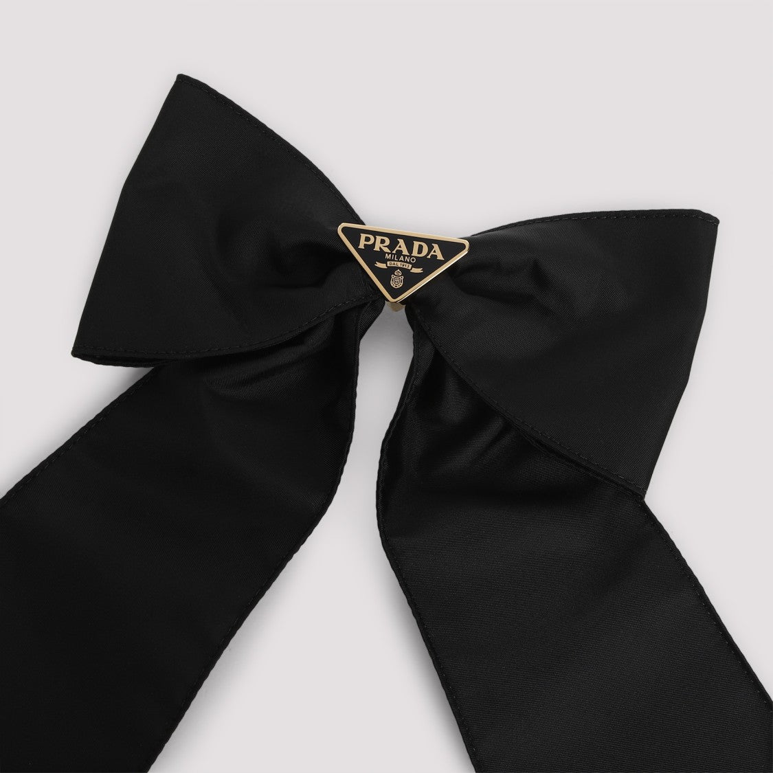 Prada Bow Hair Clip With Enameled Logo