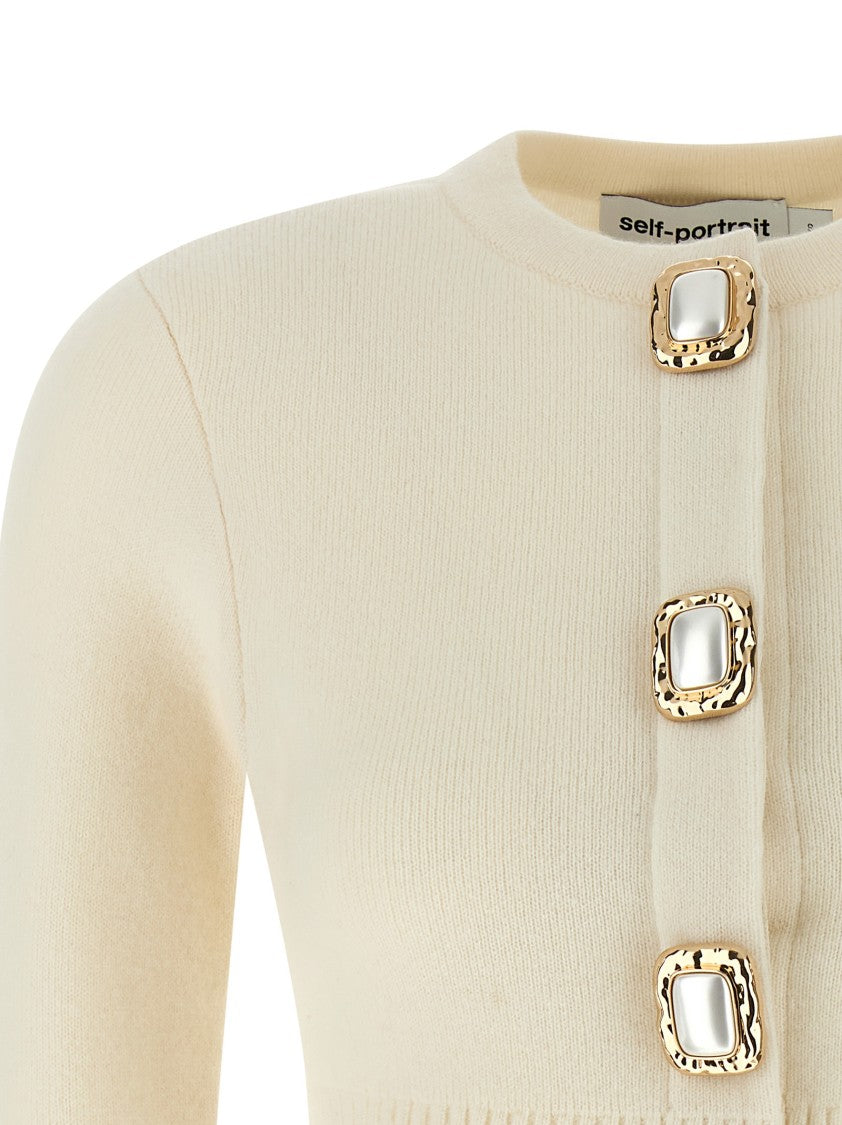 Self-Portrait 'Cream Wool' Cardigan