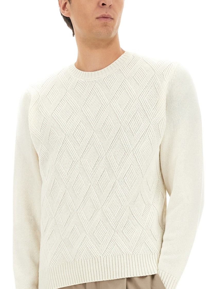 Herno Textured Diamond Knit Cashmere Sweater