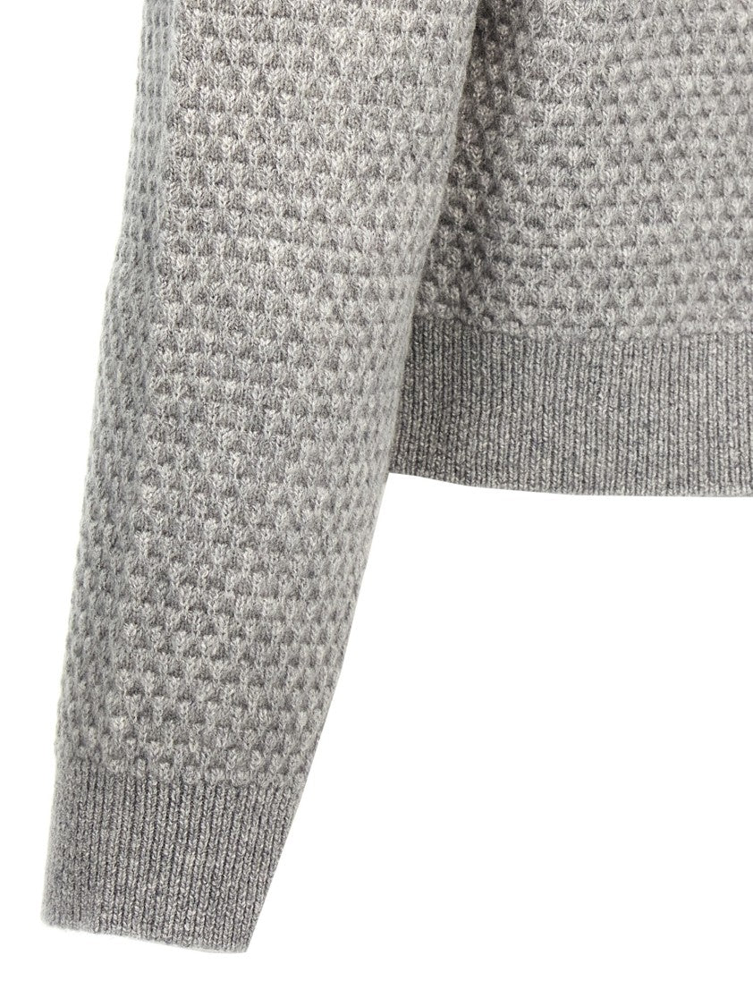 Max Mara Textured Honeycomb Knit Cashmere Sweater